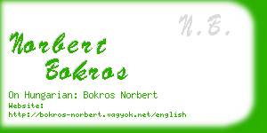 norbert bokros business card